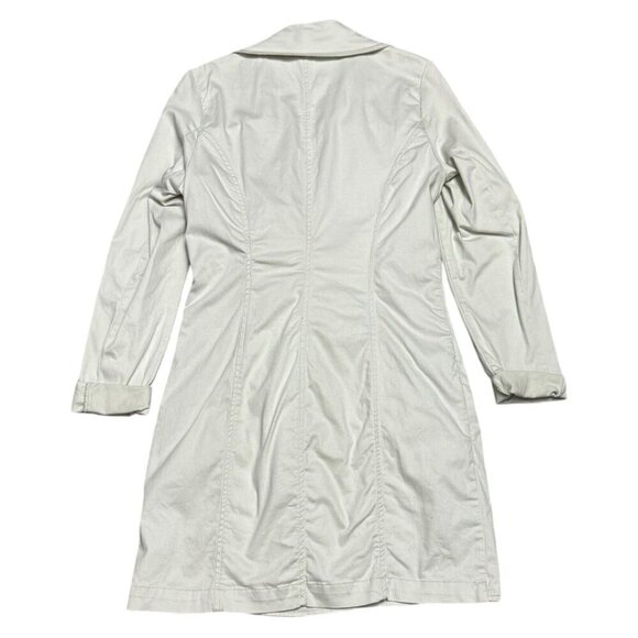 VIA UNICA Cotton Khaki Cargo Long Spring Fall Business Casual Jacket Coat Small - Picture 3 of 5